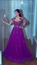 Long Sleeve Prom Dresses Scoop Aline Regency Sexy Sparkly Long Prom Dress JKL1136|Annapromdress