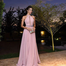 Chic Prom Dresses Floor-length Sparkly Halter Prom Dress Simple Evening Dress JKL1146|Annapromdress