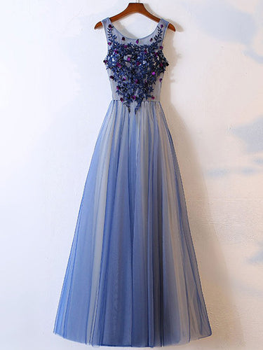 Chic Prom Dresses A-line Floor-length Tulle Prom Dress/Evening Dress JKL114