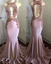 Open Back Prom Dresses Scoop Mermaid Trumpet Short Train Sparkly Prom Dress JKL1159|Annapromdress