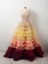Long Sleeve Prom Dresses Beading One Shoulder Long Sparkly Colorful Prom Dress JKL1162|Annapromdress