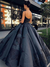 Open Back Prom Dresses Spaghetti Straps Appliques Sparkly Ball Gown Prom Dress JKL1163|Annapromdress