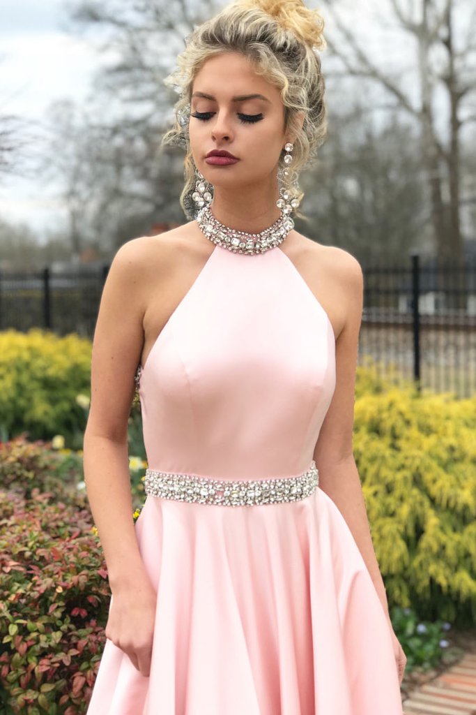 Pink Prom Dresses Floor-length Aline Long Prom Dress Open Back Evening Anna PromDress Pink Prom Dresses Floor-length Aline Long Prom Dress Open Back Evening Anna PromDress