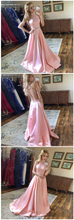 Pink Prom Dresses Floor-length Aline Long Prom Dress Open Back Evening Dress JKL1164|Annapromdress