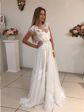 Beautiful Prom Dresses A Line Bateau Appliques Ivory Short Train Long Prom Dress JKL1166|Annapromdress