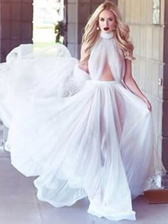 Open Back Prom Dresses A-line High Neck Long Prom Dress Sexy Flowy Eve – Anna PromDress Open Back Prom Dresses A-line High Neck Long Prom Dress Sexy Flowy Eve – Anna PromDress