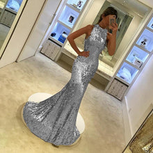 Sparkly Prom Dresses Mermaid Sequins Long Gold Prom Dress Sexy Silver Evening Dress JKL1169|Annapromdress