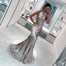 Sparkly Prom Dresses Mermaid Sequins Long Gold Prom Dress Sexy Silver Evening Dress JKL1169|Annapromdress