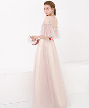 Half Sleeve Fairy Prom Dresses A-line Floor-length Tulle Long Simple Prom Dress JKL1172|Annapromdress