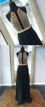 Black Prom Dresses A-line Beautiful Chiffon Long Prom Dress Sexy Evening Dress JKL1175|Annapromdress