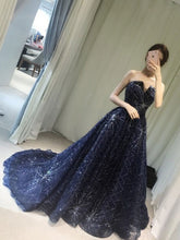 Luxury Prom Dresses A-line Sequins Sweep/Brush Train Prom Dress/Evening Dress JKL117|Annapromdress