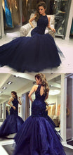 Mermaid Prom Dresses Halter Sleeveless Long Sexy Beading Chic Sparkly Prom Dress JKL1186|Annapromdress