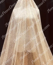 Open Back Prom Dresses A Line Spaghetti Straps Gold Sweep Train Sparkly Prom Dress JKL1180|Annapromdress