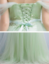 Sage Prom Dress Off-the-shoulder Floor-length Chic Prom Dress/Evening Dress JKL121