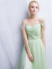 Sage Prom Dress Off-the-shoulder Floor-length Chic Prom Dress/Evening Dress JKL121