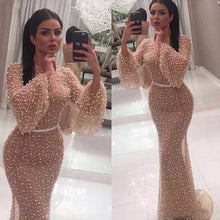 Long Sleeve Prom Dresses Mermaid Beading Prom Dress Long Sexy Evening Dress JKL1212|Annapromdress