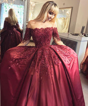 Long Sleeve Prom Dresses Ball Gown Beading Sparkly Prom Dress Long Evening Dress JKL1219|Annapromdress