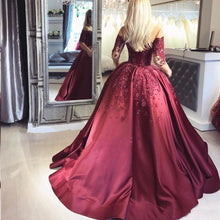 Long Sleeve Prom Dresses Ball Gown Beading Sparkly Prom Dress Long Evening Dress JKL1219|Annapromdress