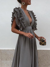 Simple Prom Dresses V-neck A Line Floor-length Cheap Prom Dress Sexy Evening Dress JKL1222|Annapromdress