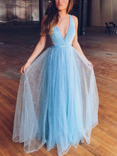 Lace Prom Dresses A-line V-neck Straps Floor-length Chic Long Prom Dress JKL1227|Annapromdress