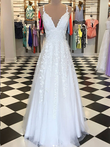Beautiful Prom Dresses A-line Floor-length V-neck Long Burgundy Prom Dress JKL1232|Annapromdress