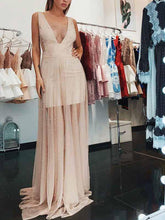 Sparkly Prom Dresses Straps Sheath Beading Long Tulle Beautiful Prom Dress JKL1256|Annapromdress