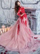Long Sleeve Prom Dresses Scoop Aline Tulle Open Back Prom Dress Long Evening Dress JKL1258|Annapromdress