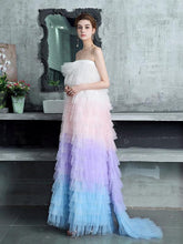 Beautiful Prom Dresses Strapless Sheath Tulle Prom Dress Long Evening Dress JKL1265|Annapromdress