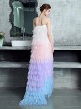 Beautiful Prom Dresses Strapless Sheath Tulle Prom Dress Long Evening Dress JKL1265|Annapromdress