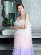 Beautiful Prom Dresses Strapless Sheath Tulle Prom Dress Long Evening Dress JKL1265|Annapromdress