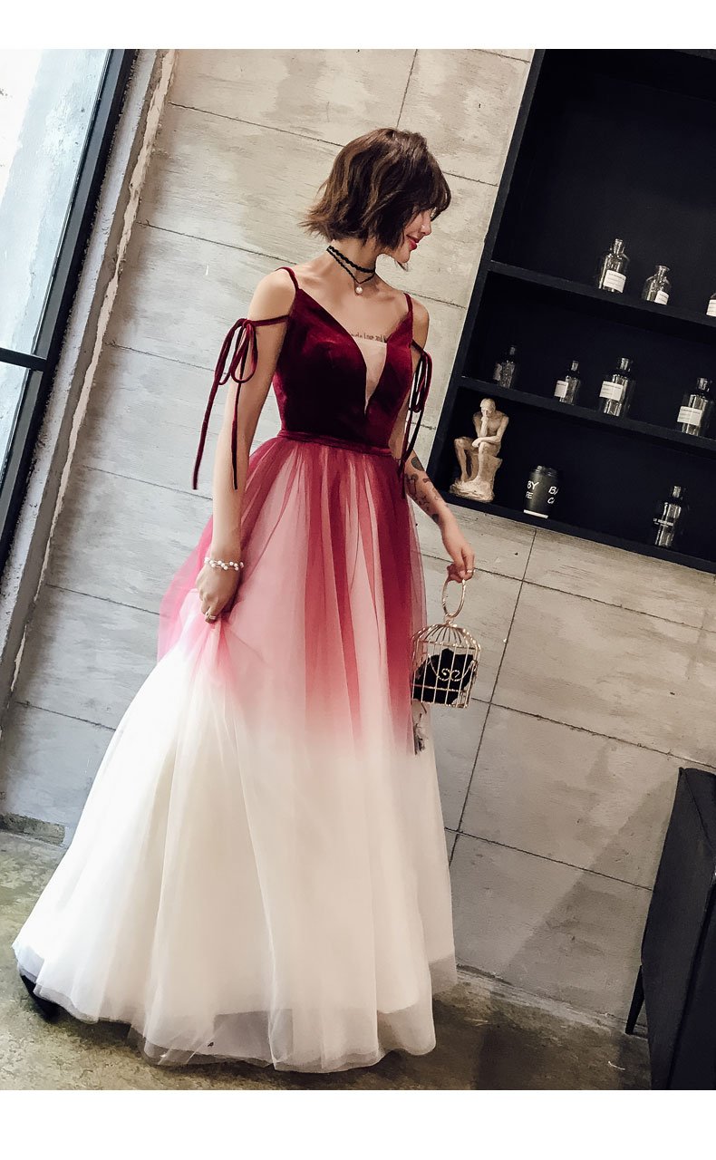 Ombre Prom Dresses A Line Spaghetti Straps Long Prom Dress Simple Even Anna PromDress Ombre Prom Dresses A Line Spaghetti Straps Long Prom Dress Simple Even Anna PromDress