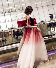 Ombre Prom Dresses A Line Spaghetti Straps Long Prom Dress Simple Evening Dress JKL1275|Annapromdress