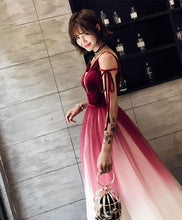 Ombre Prom Dresses A Line Spaghetti Straps Long Prom Dress Simple Evening Dress JKL1275|Annapromdress