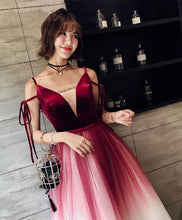 Ombre Prom Dresses A Line Spaghetti Straps Long Prom Dress Simple Evening Dress JKL1275|Annapromdress