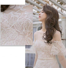 Long Sleeve Prom Dresses A-line Scoop Floor-length Lace Long Fairy Prom Dress JKL1276|Annapromdress