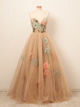 Beautiful Prom Dresses Scoop A-line Hand-Made Flower Long Chic Prom Dress JKL1278|Annapromdress