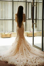 Lace Prom Dresses Sweetheart Sweep Train Blush Pink Long Mermaid Prom Dress JKL1284|Annapromdress