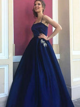 Navy Blue Prom Dresses A-line Spaghetti Straps Floor-length Long Simple Prom Dress JKL1290|Annapromdress