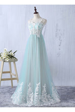 Fairy Prom Dresses A-line Straps Floor-length Appliques Long Simple Prom Dress JKL1297|Annapromdress