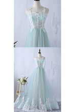 Fairy Prom Dresses A-line Straps Floor-length Appliques Long Simple Prom Dress JKL1297|Annapromdress