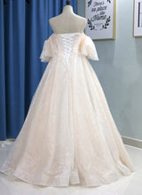 Sparkly Prom Dresses Aline Off-the-shoulder Short Sleeve Chic Long Lace Prom Dress JKL1301|Annapromdress