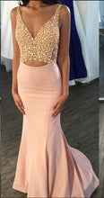 Open Back Prom Dresses Aline Rhinestone Chic Long Sparkly Pink Prom Dress JKL1307|Annapromdress