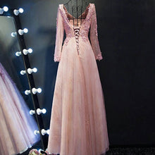 Chic V-neck Prom Dresses Sexy Long Lace Appliques Prom Dress/Evening Dress JKL131
