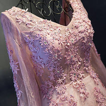 Chic V-neck Prom Dresses Sexy Long Lace Appliques Prom Dress/Evening Dress JKL131