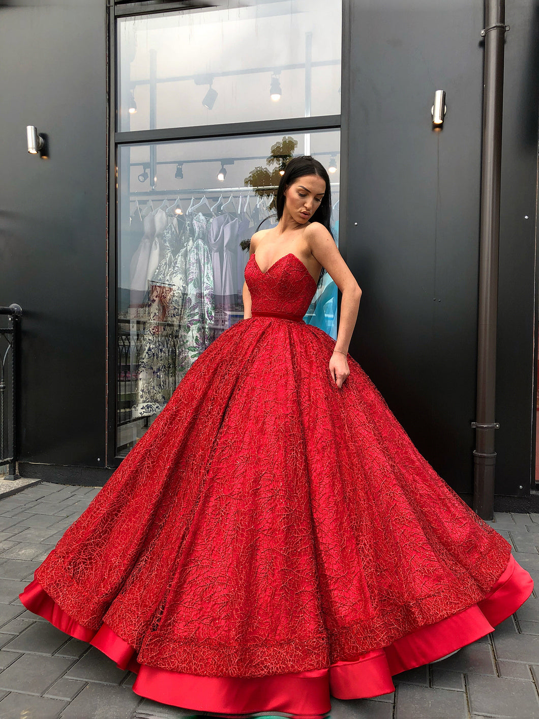 Ball Gown Prom Dresses Sweetheart Red Lace Long Luxury Sparkly Prom Dr Anna PromDress Ball Gown Prom Dresses Sweetheart Red Lace Long Luxury Sparkly Prom Dr Anna PromDress