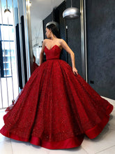 Ball Gown Prom Dresses Sweetheart Red Lace Long Luxury Sparkly Prom Dress JKL1311|Annapromdress