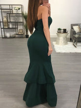 Dark Green Prom Dresses with Slit Long Mermaid Prom Dress Sexy Evening Dress JKL1321|Annapromdress