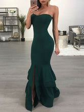 Dark Green Prom Dresses with Slit Long Mermaid Prom Dress Sexy Evening Dress JKL1321|Annapromdress