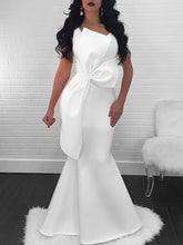 Mermaid Prom Dresses Scoop Floor-length Chic Long Simple White Cheap Prom Dress JKL1322|Annapromdress