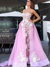 Beautiful Prom Dresses A Line Sweetheart Sweep Train Long Lace Chic Prom Dress JKL1330|Annapromdress